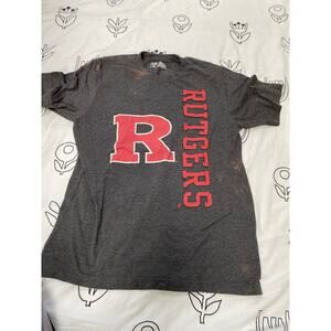 Gray and Red Rutgers College Tee